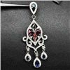 Image 1 : STERLING SILVER RHODOLITE SAPPHIRE TOURMALINE PENDANT