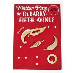 VINTAGE DUBARRY 5TH AVE FLATTER BROOCH PINS ADV. DISPLAY