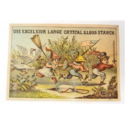VINTAGE EXCELSIOR STARCH MFG CO VICTORIAN TRADE CARD