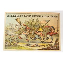 VINTAGE EXCELSIOR STARCH MFG CO VICTORIAN TRADE CARD