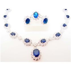 18K WHITE GOLD PLATED BRACELET, RING AND EARRINGS SET
