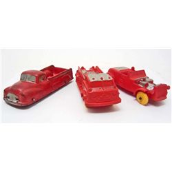 LOT OF 3 VINTAGE AUBURN RUBBER VEHICLES