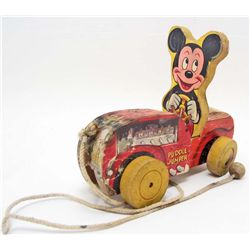 VINTAGE 1940'S MICKEY MOUSE PUDDLE JUMPER PULL TOY