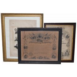 FRAMED CIVIL WAR DOCUMENT LOT OF 3