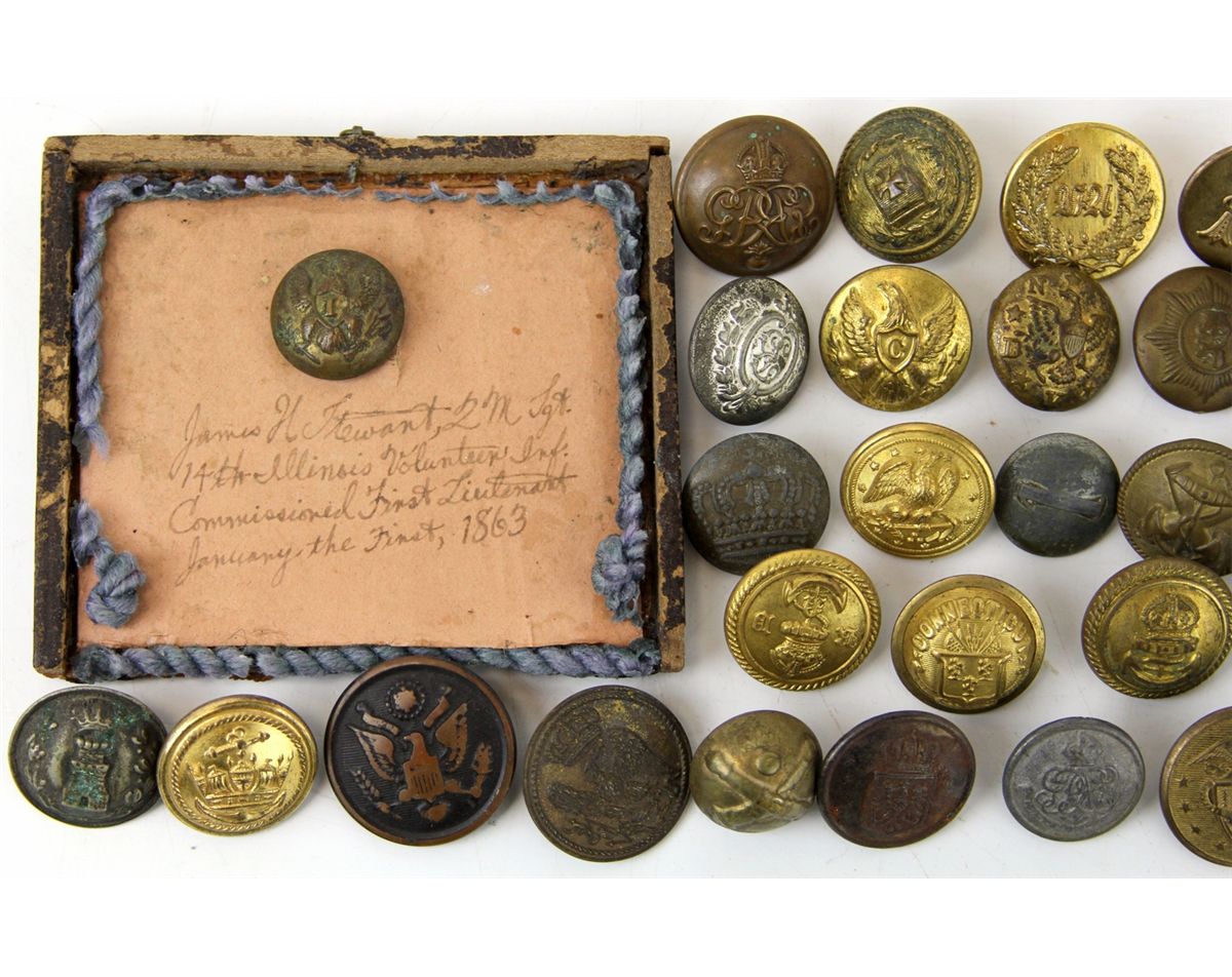 ANTIQUE MILITARY BUTTON COLLECTION