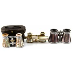 3 ANTIQUE MOTHER OF PEARL FRENCH OPERA GLASSES