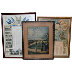 FRAMED WWI POSTER LOT OF 3