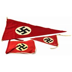 WWII GERMAN PENNANT LOT OF THREE