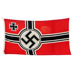LARGE WWII GERMAN LINEN BATTLE FLAG