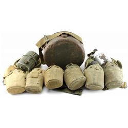 WWII US WEB BELT CANTEEN WATER BAG LOT