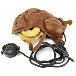 WWII BRITISH RCAF FLIGHT HELMET WITH HARDWARE