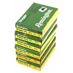 SIX BOXES OF 20 GA RIFLED SLUGS 2 3/4 INCH 5/8 OZ