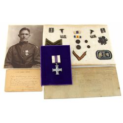 WWI BRITISH MILITARY CROSS ARCHIVE OF US SOLDIER