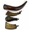 Image 1 : 19th CENTURY POWDER HORN LOT OF 4