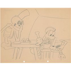 Flip the Frog layout drawing by Ub Iwerks from Spooks