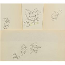 Mickey Mouse and his Nephews set of (4) production drawings from Mickey’s Nightmare