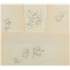 Image 1 : Mickey Mouse and his Nephews set of (4) production drawings from Mickey’s Nightmare