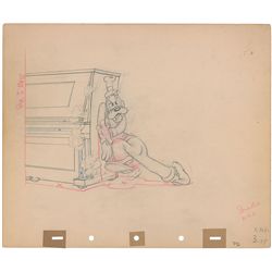 Goofy and Piano production drawing from Moving Day