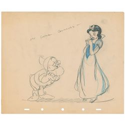 Snow White and Doc concept drawing from Snow White and the Seven Dwarfs