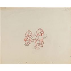 Bashful and Sneezy ‘rough’ production drawing from Snow White and the Seven Dwarfs