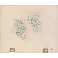 Mickey and Minnie Mouse production drawing from Brave Little Tailor