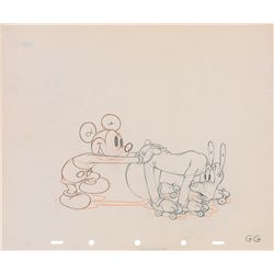 Mickey Mouse and Pluto production drawing from Society Dog Show