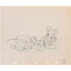 Mickey Mouse and Pluto production drawing from Society Dog Show