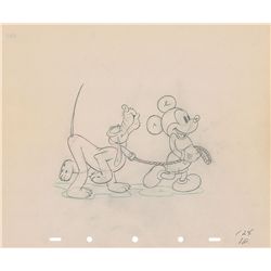 Mickey Mouse and Pluto production drawing from Society Dog Show