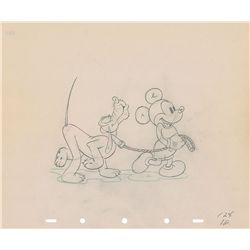 Mickey Mouse and Pluto production drawing from Society Dog Show