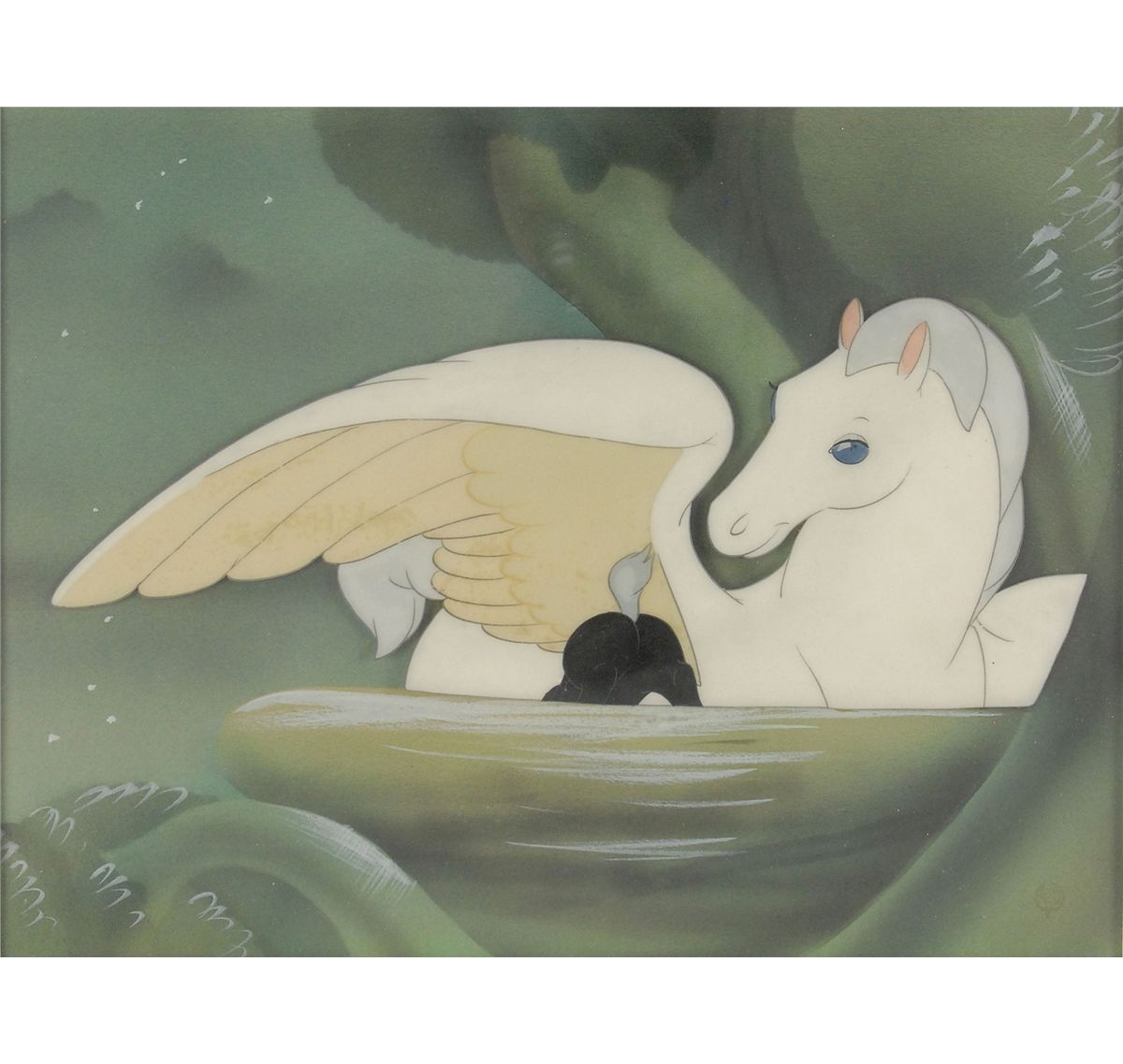 Mother Pegasus and Baby Pegasus production cel from Fantasia