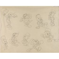 Jiminy Cricket preliminary model sheet drawing from Pinocchio