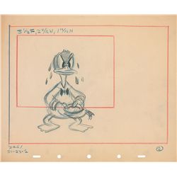 Donald Duck production layout drawing from A Good Time for a Dime