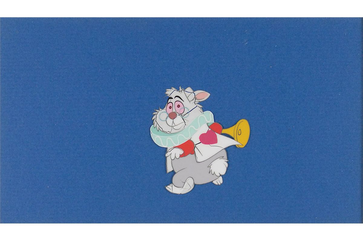 White Rabbit production cel from Alice in Wonderland