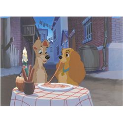 Lady and the Tramp production cel setup from Lady and the Tramp