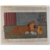 Image 2 : Trusty the Bloodhound and Baby Lady production cel and production background from Lady and the Tramp