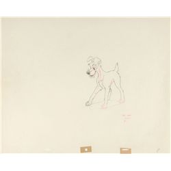 Tramp and Jock the Scotty Dog matching set of (2) production drawings from Lady and the Tramp