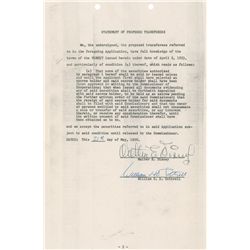 Walt Disney 1956 signed document