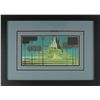 Image 2 : Eyvind Earle concept storyboard painting of the Landscape with Stylized Castle from Sleeping Beauty