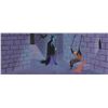 Image 1 : Eyvind Earle concept storyboard painting of Maleficent, Diablo, and Prince Phillip from Sleeping Bea