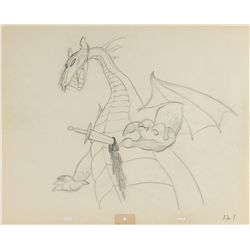 Maleficent as the Dragon ‘rough’ production drawing from Sleeping Beauty