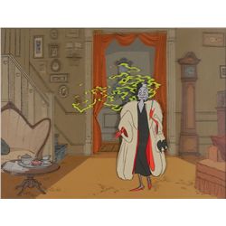 Cruella De Vil production cel and production background from 101 Dalmatians