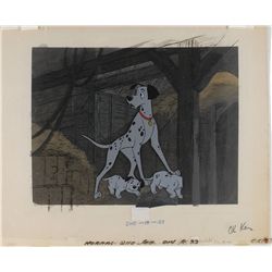 Pongo and Puppies production cel and production background from 101 Dalmatians