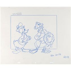 Scrooge and Donald Duck layout drawing from Mickey’s Christmas Carol