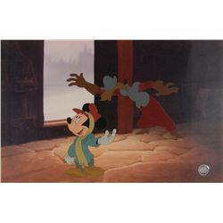 Mickey Mouse and Weasel production cel from The Prince and the Pauper