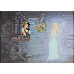 Pinocchio and the Blue Fairy limited edition cel from Pinocchio