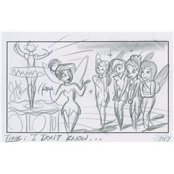 Tinker Bell production storyboard drawing from a Fairy DVD