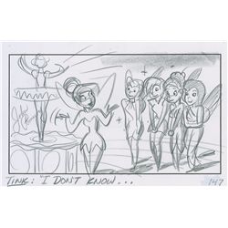 Tinker Bell production storyboard drawing from a Fairy DVD