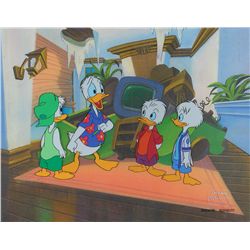 Donald Duck, Huey, Dewey, and Louie production cel from Quack Pack