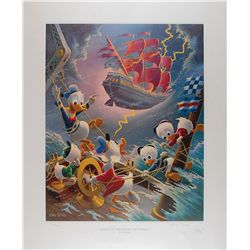 Carl Barks limited edition signed lithograph ‘Afoul of the Flying Dutchman’