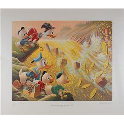 Carl Barks limited edition signed lithograph ‘Dam Disaster at Money Lake’